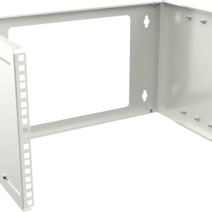 19" 6U Adjustable Depth Open Frame Rack Wall Mount - White