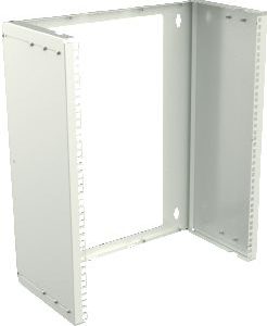 19" 13U Adjustable Depth Open Frame Rack Wall Mount - White