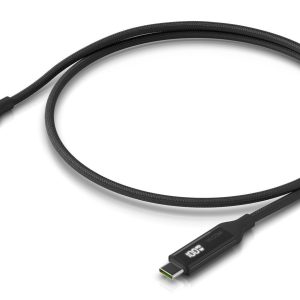 Braided power and data cable with a double-sided charge