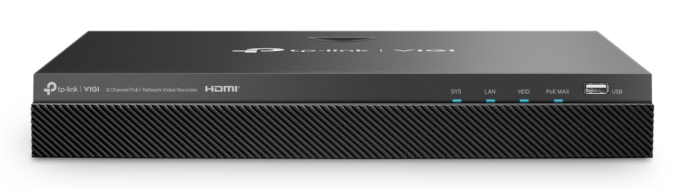 TP-Link VIGI NVR2008H-8MP-2TB Netwerk Video Recorder (NVR) Zwart