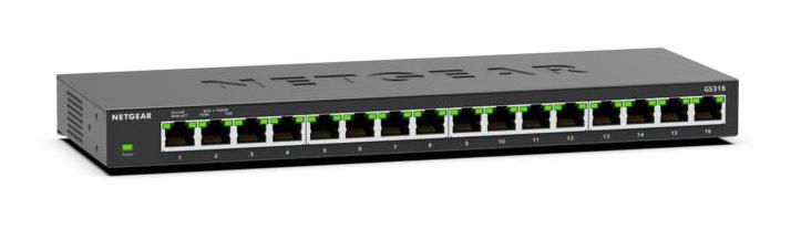 Gs316 Unmanaged L2 Gigabit Ethernet (10/100/1000) Black