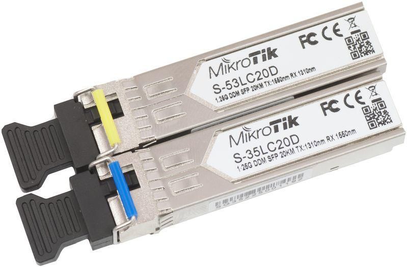 Pair of SFP modules, S-35LC20D 1.25G SM 20km T1310nm/R1550nm