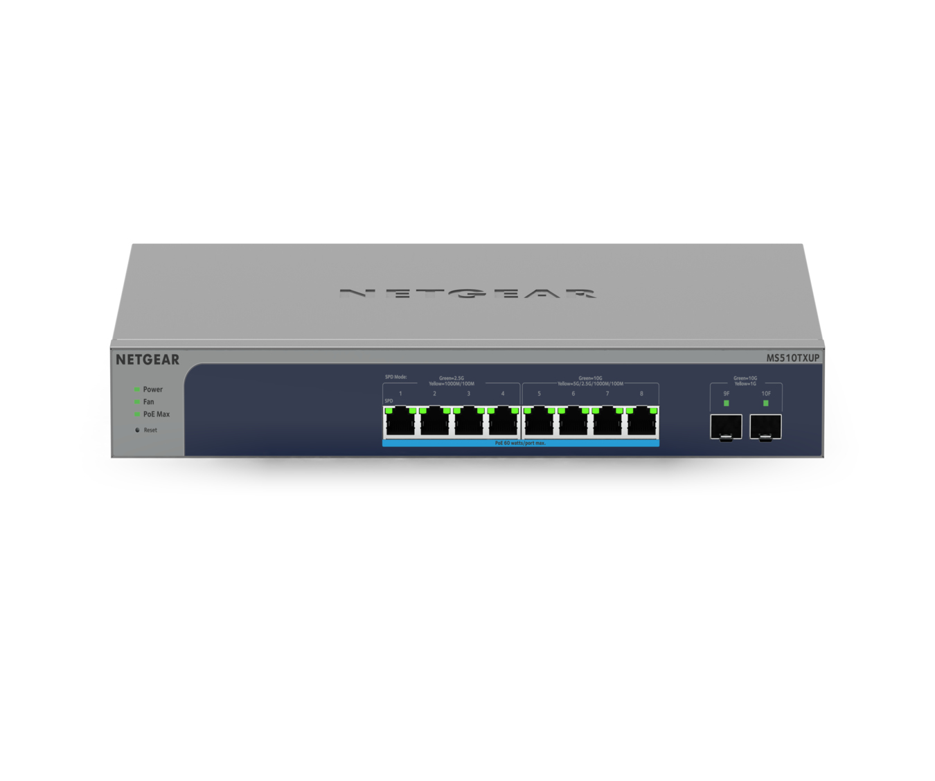 NETGEAR MS510TXUP netwerk-switch Managed L2/L3/L4 10G Ethernet (100/1000/10000) Power over Ethernet (PoE) Grijs, Blauw