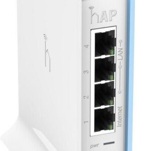 hAP Lite with 650MHz CPU, 32MB RAM, 4xLAN, built-in 2.4Ghz