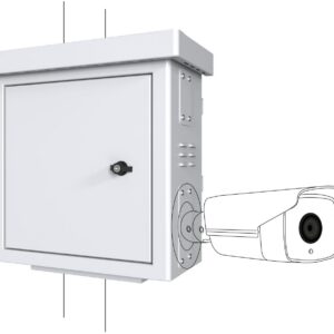 Mini Radius Pole Mounted CCTV Cabinet For 4 cameras