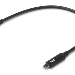 Braided power and data cable with a double-sided charge