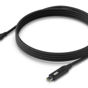 Braided power and data cable with a double-sided charge