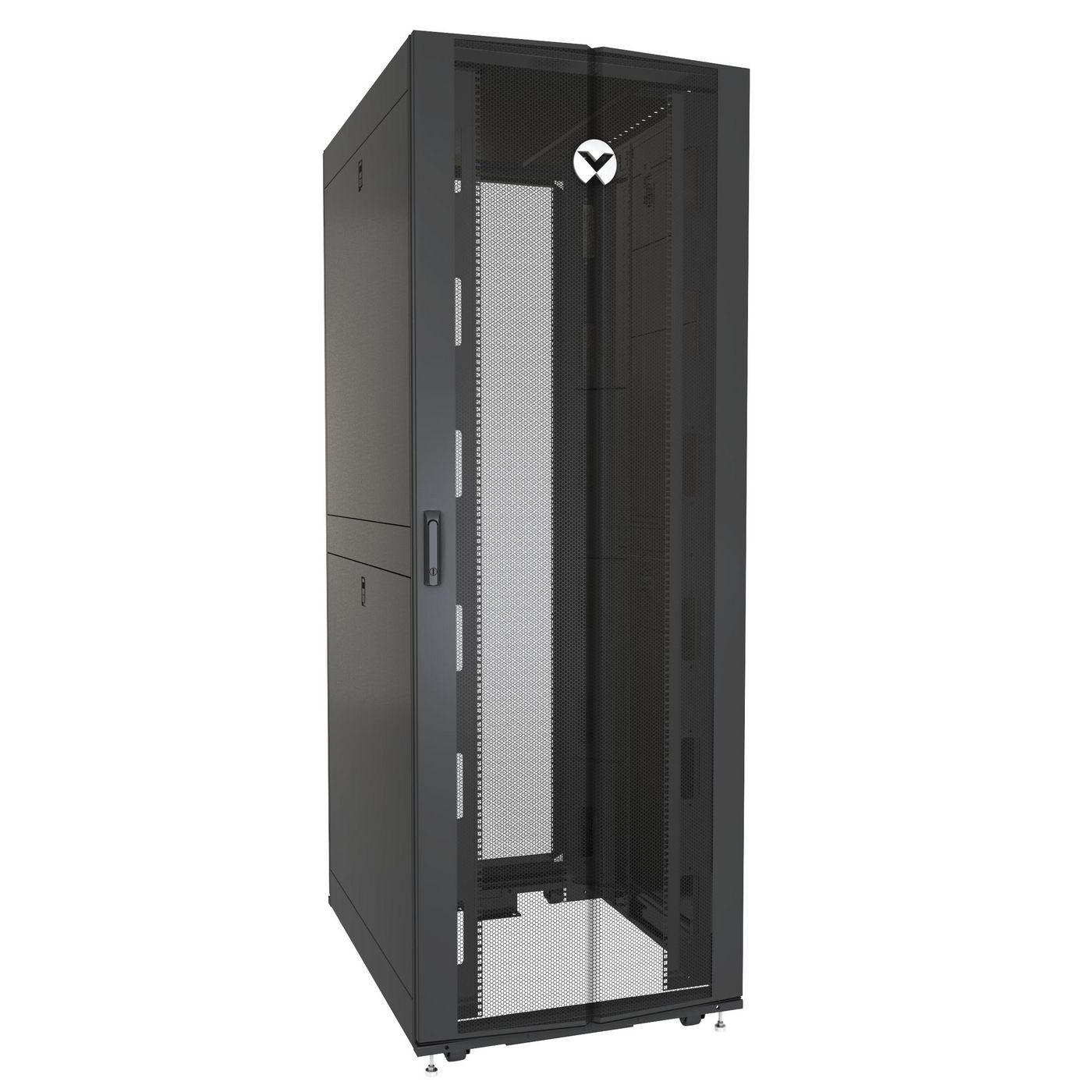 Vertiv VR3157 rack 48U Vrijstaande rek Zwart, Transparant