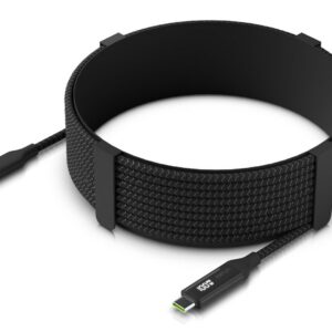 Braided power and data cable with a double-sided charge