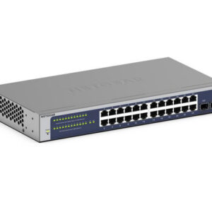 NETGEAR GS724Tv6 Managed L2+/L3 Gigabit Ethernet (10/100/1000) 1U Blauw, Grijs