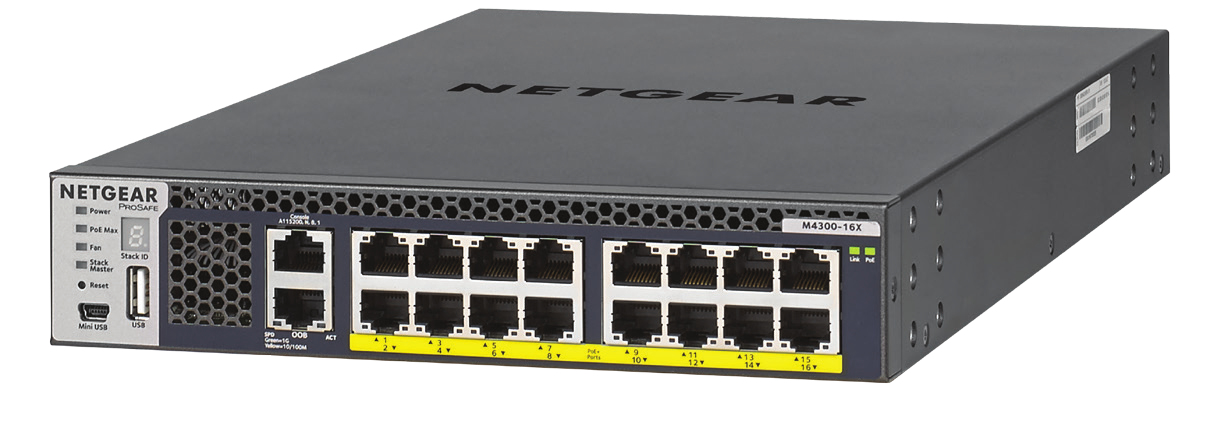 NETGEAR M4300-16X Managed L3 10G Ethernet (100/1000/10000) Power over Ethernet (PoE) 1U Zwart